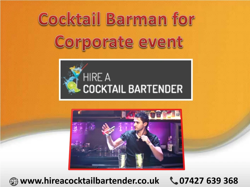 cocktail barman for corporate event