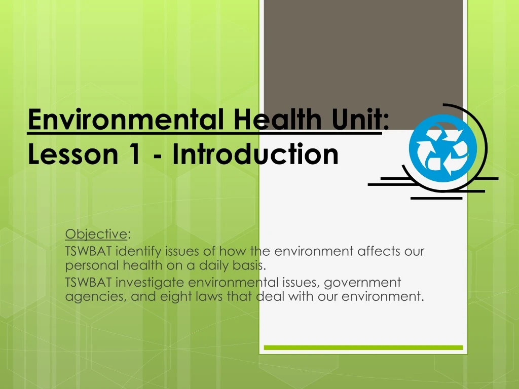 environmental health unit lesson 1 introduction