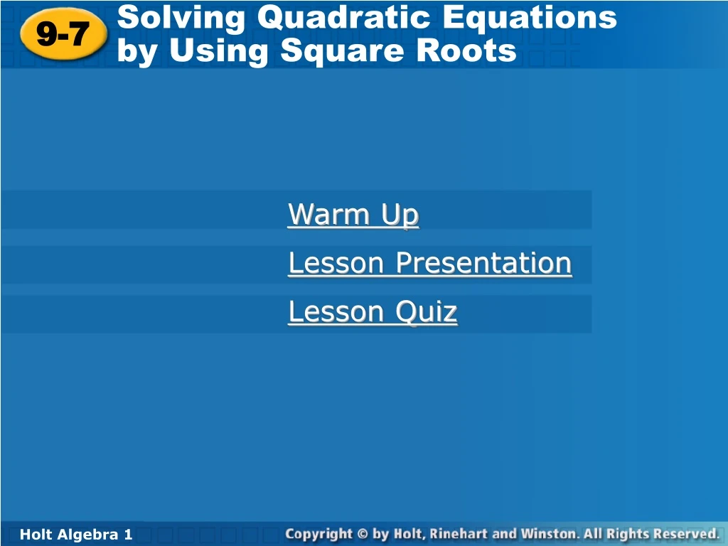 solving quadratic equations by using square roots