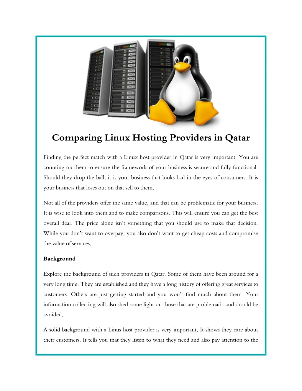 comparing linux hosting providers in qatar