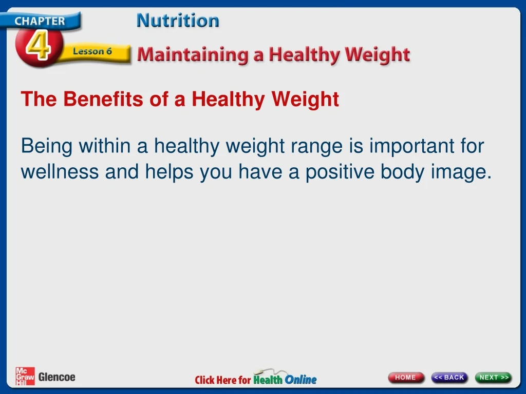 the benefits of a healthy weight