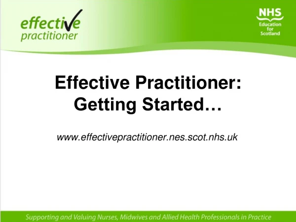 Effective Practitioner: Getting Started…