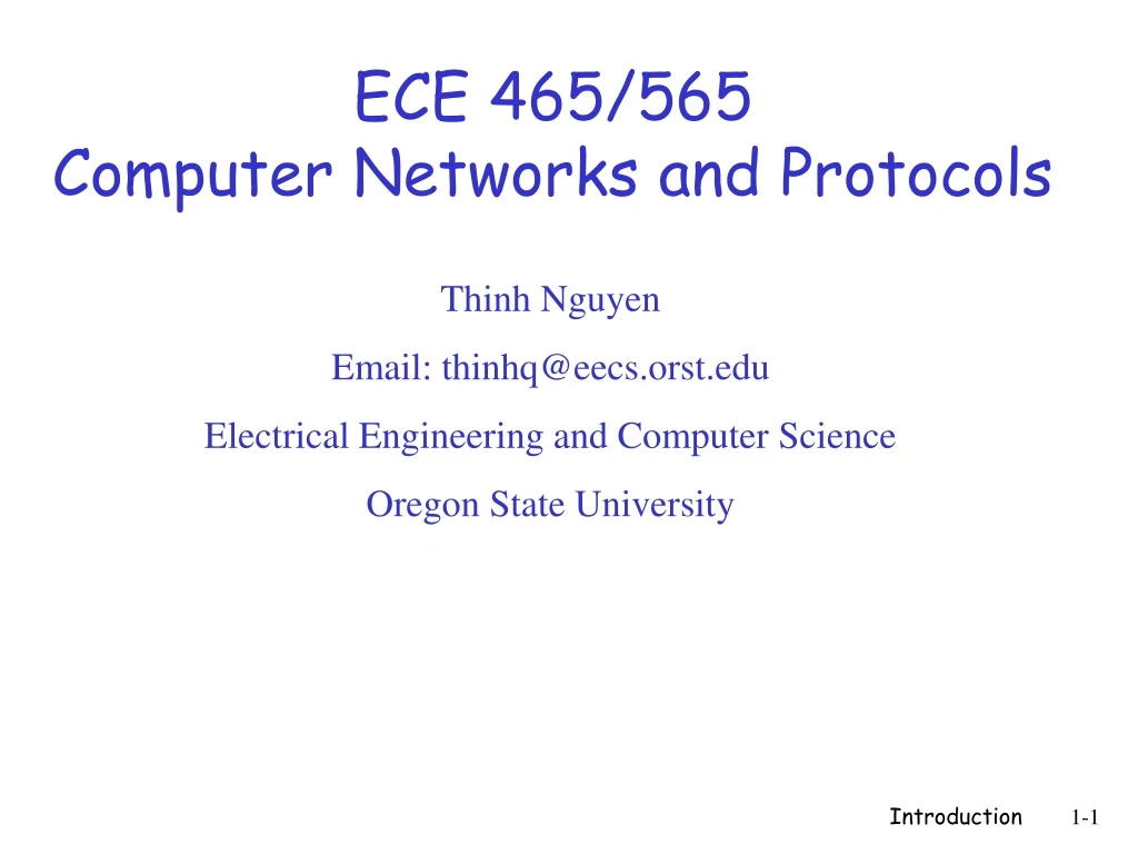 ece 465 565 computer networks and protocols