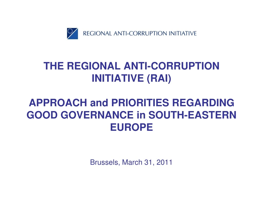 the regional anti corruption initiative