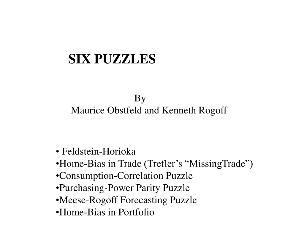six puzzles