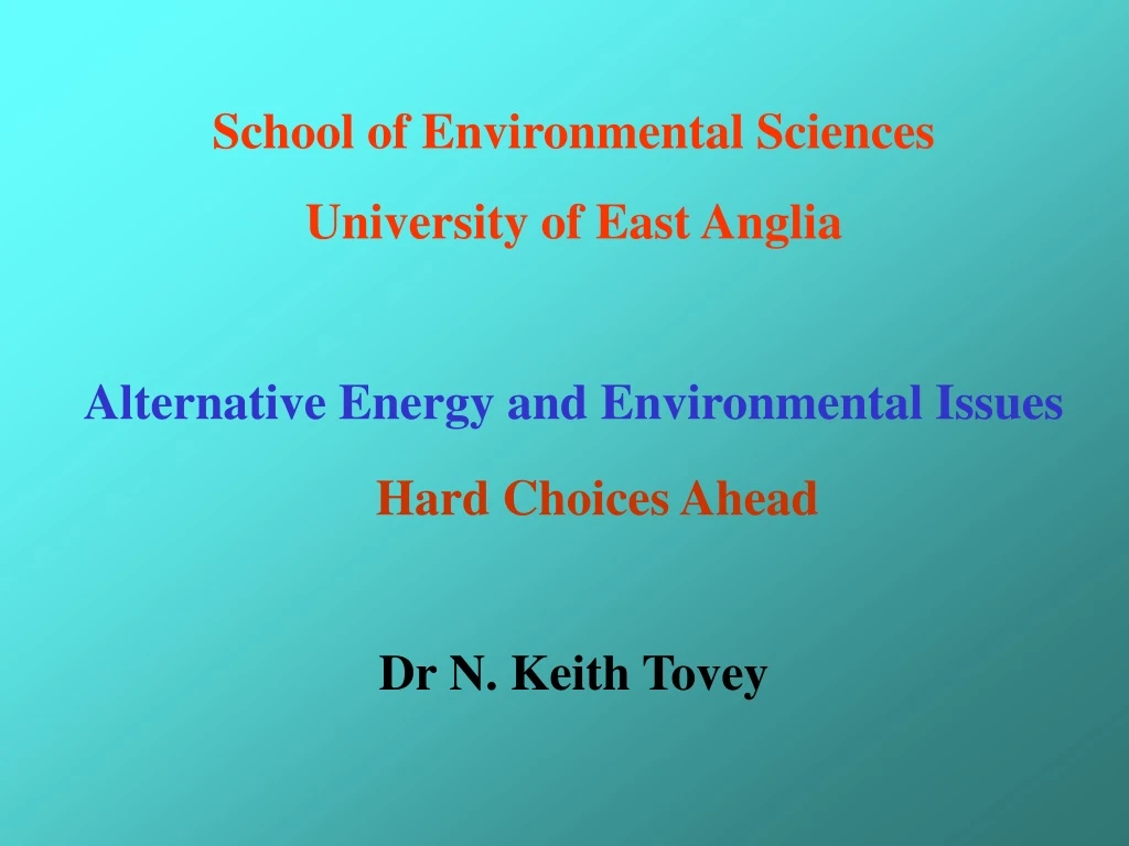 school of environmental sciences university
