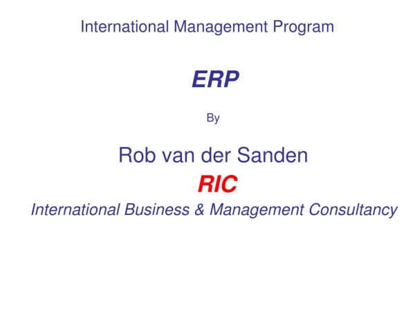 International Management Program ERP