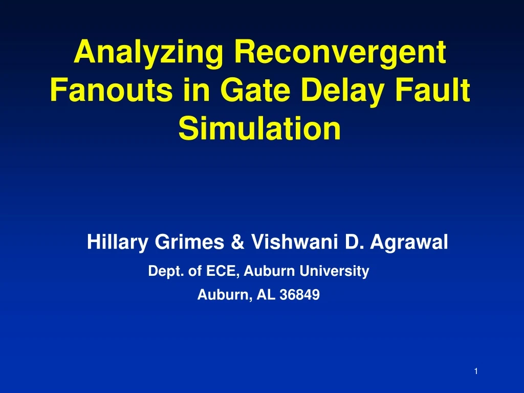 analyzing reconvergent fanouts in gate delay