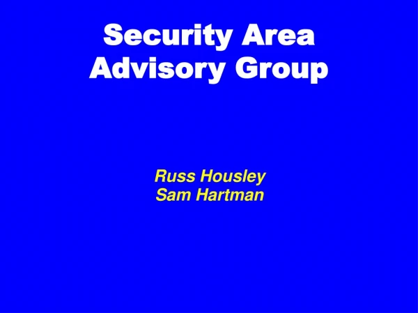 Security Area Advisory Group