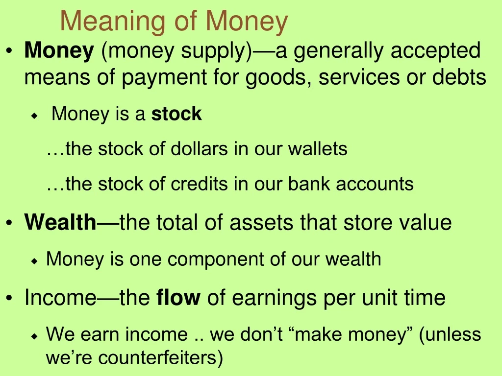 meaning of money