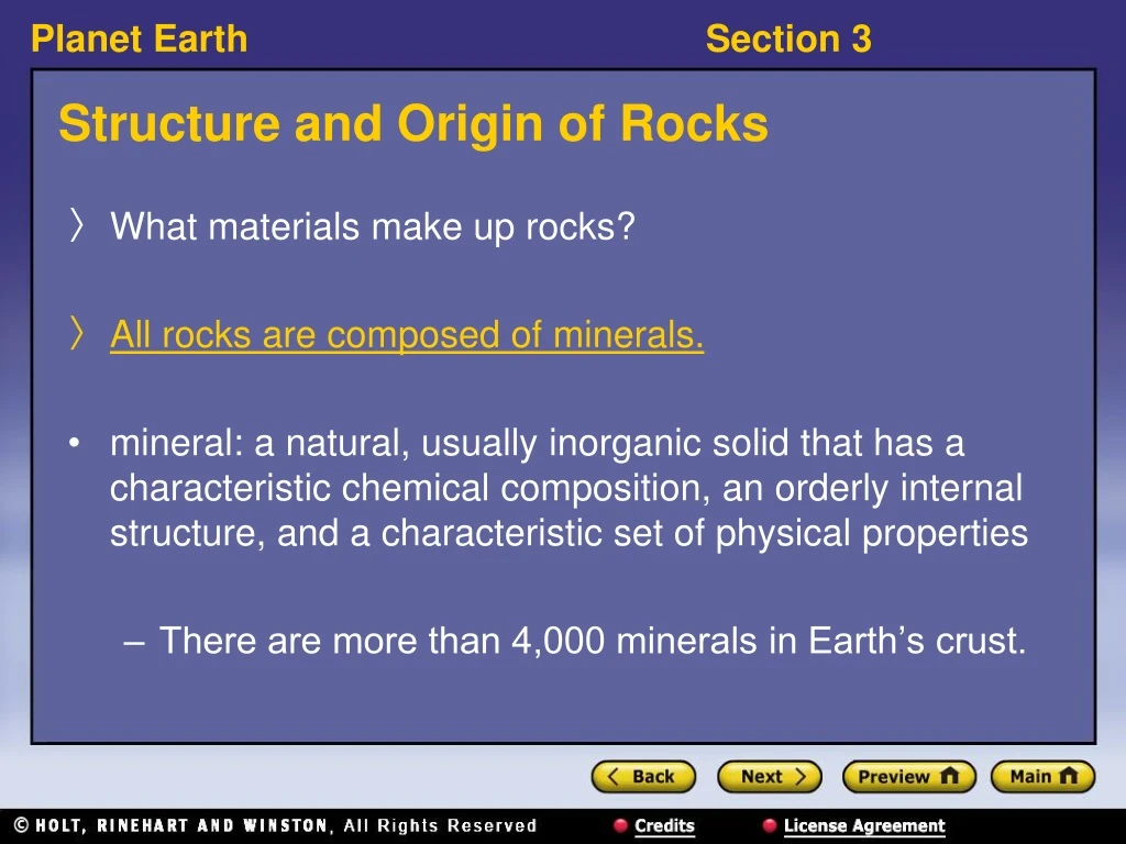 structure and origin of rocks