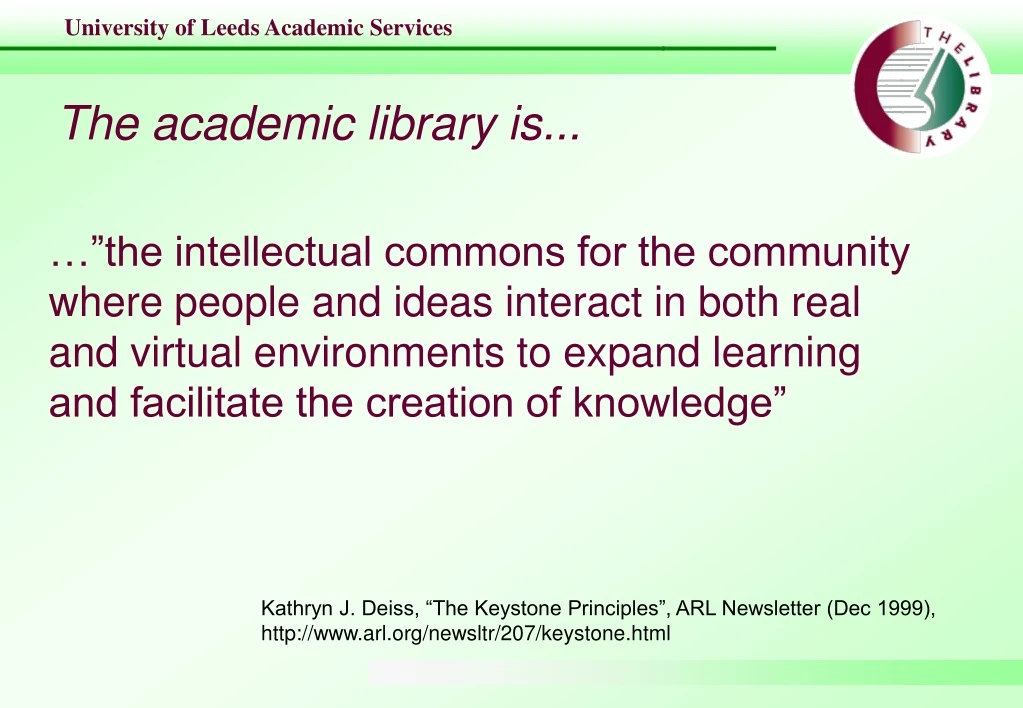 the academic library is