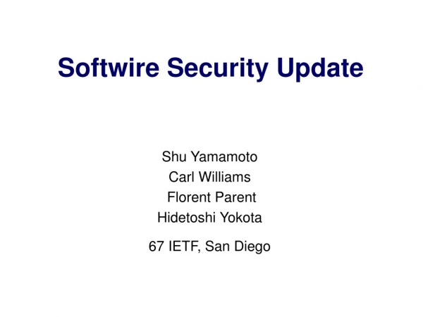 Softwire Security Update