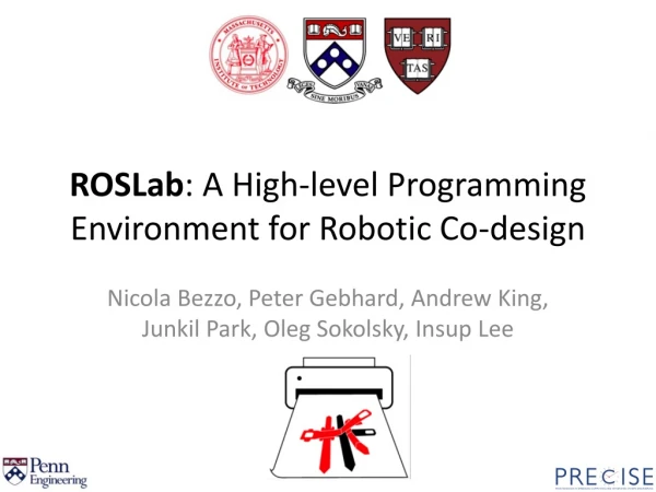 ROSLab : A High-level Programming Environment for Robotic Co-design