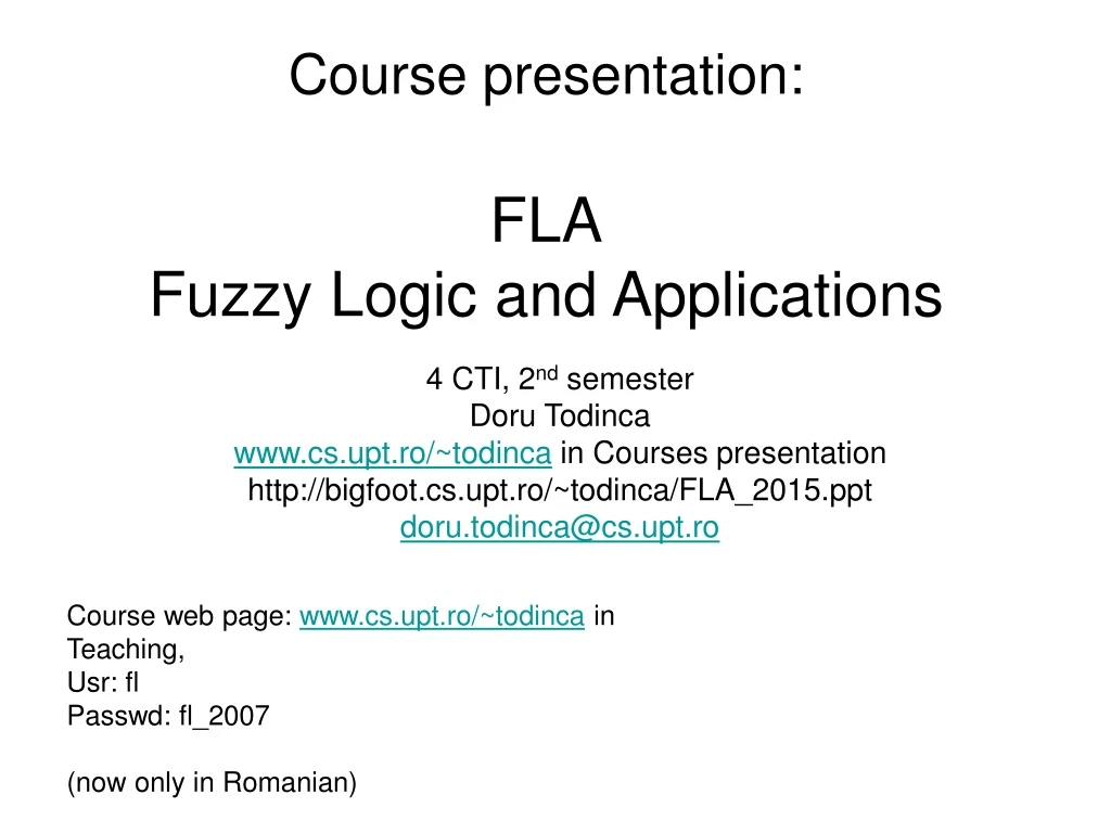 course presentation fla fuzzy logic and applications