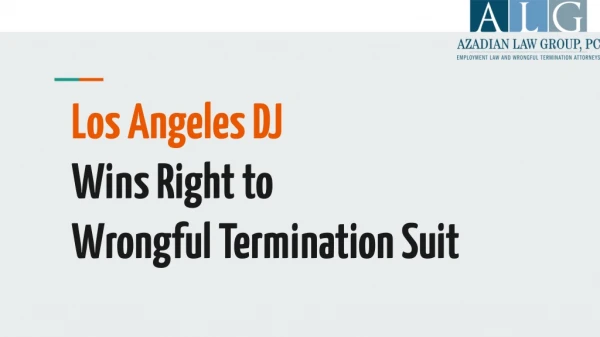 Los Angeles DJ Wins Right to Wrongful Termination Suit