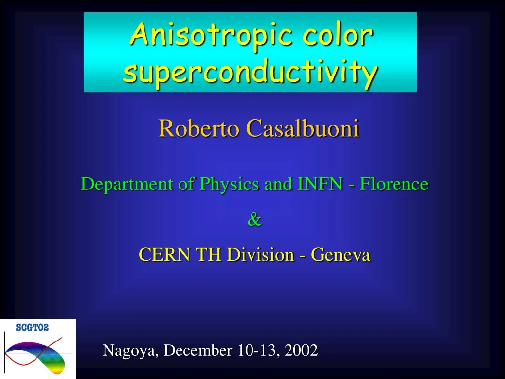 anisotropic color superconductivity