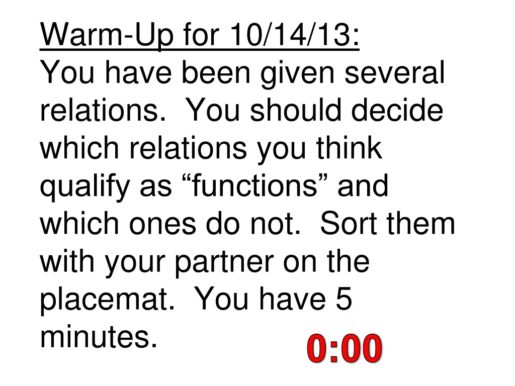 warm up for 10 14 13 you have been given several