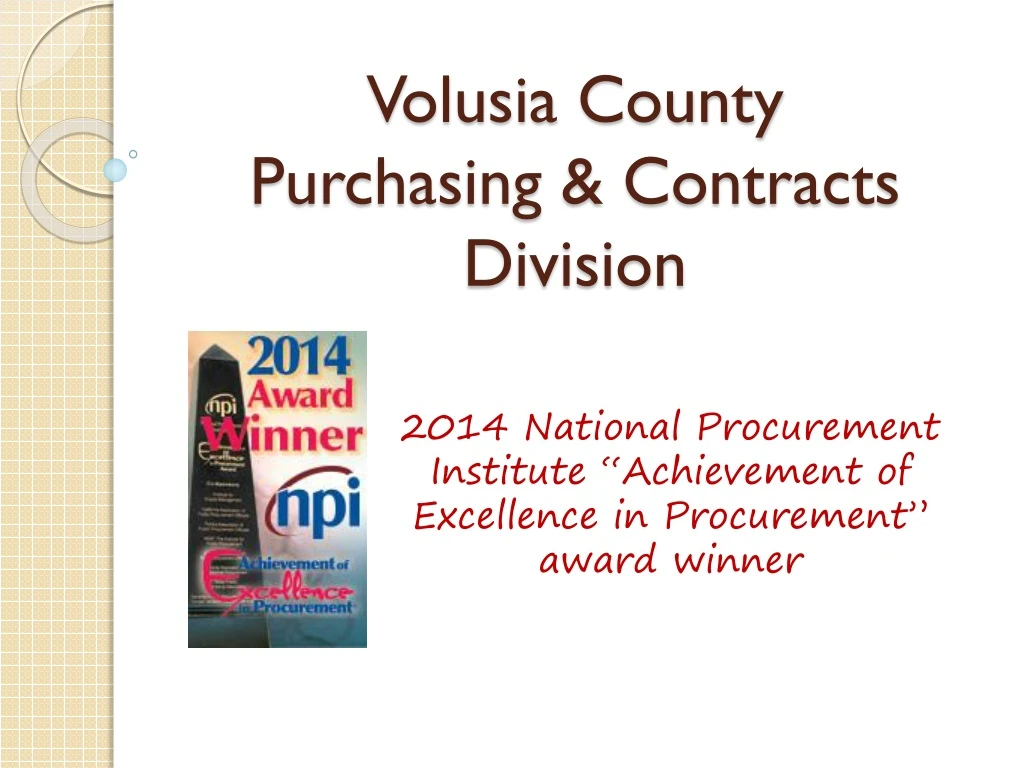 volusia county purchasing contracts division
