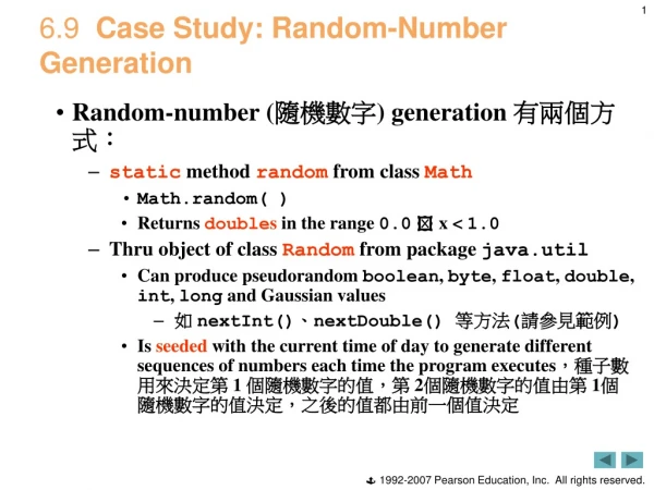 6.9   Case Study: Random-Number Generation