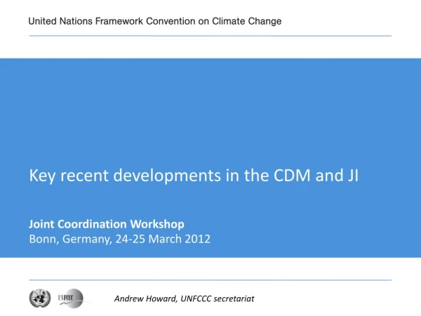 Key recent developments in the CDM and JI