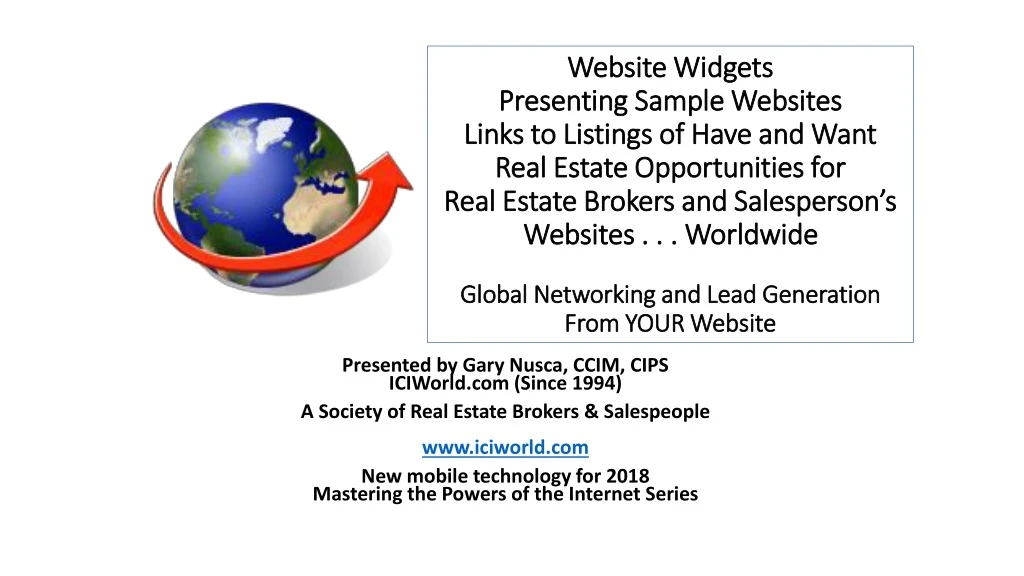 website widgets presenting sample websites links