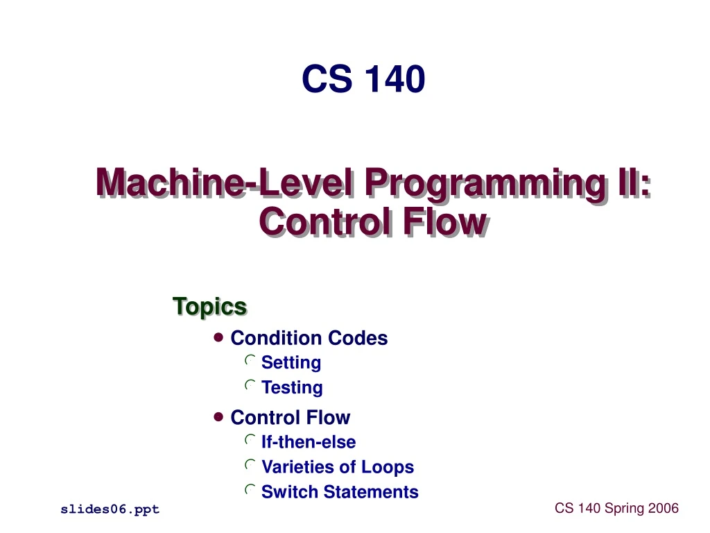 machine level programming ii control flow