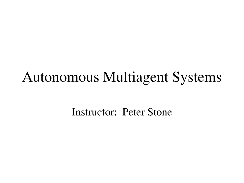 autonomous multiagent systems