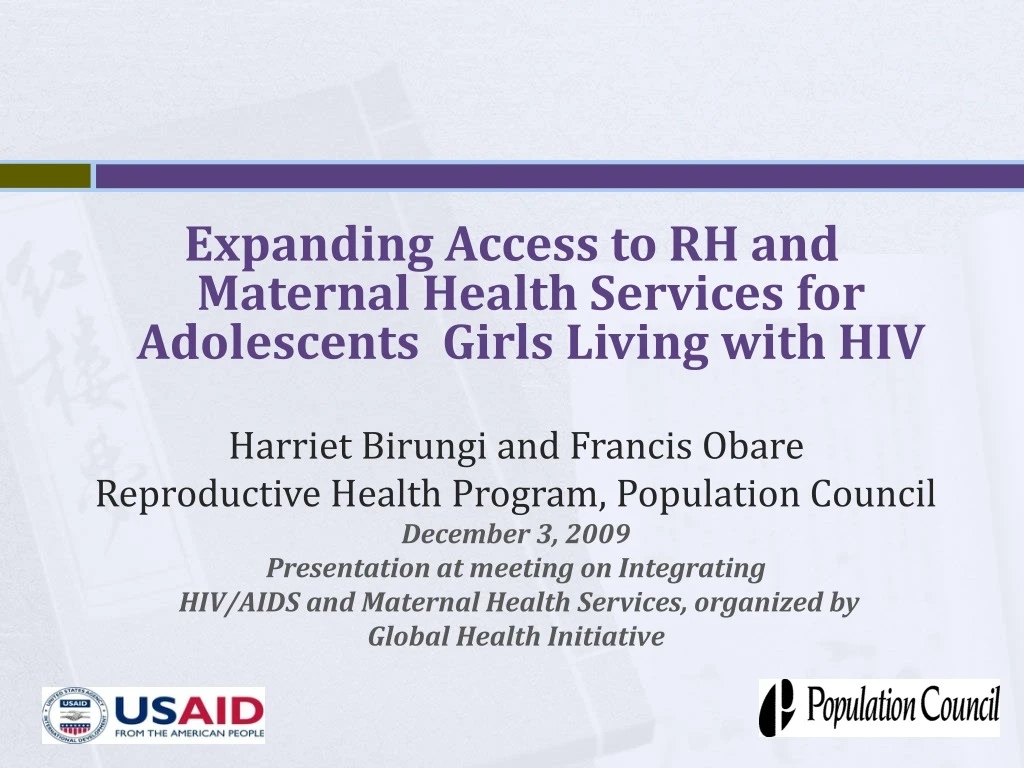 expanding access to rh and maternal health