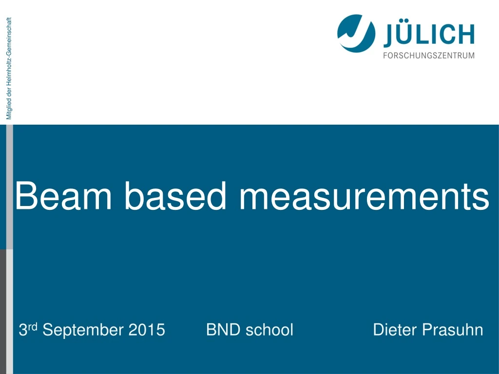 beam based measurements