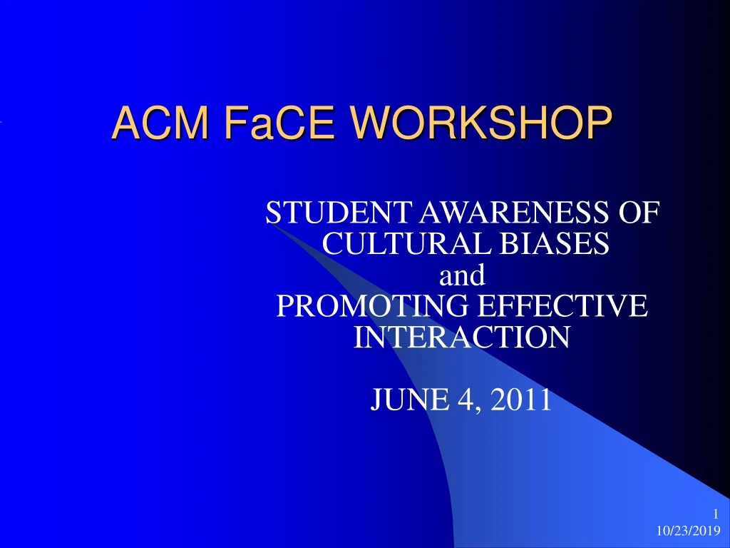 acm face workshop