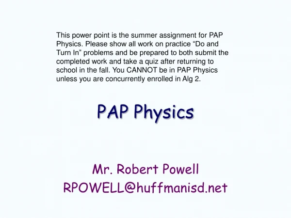 PAP Physics