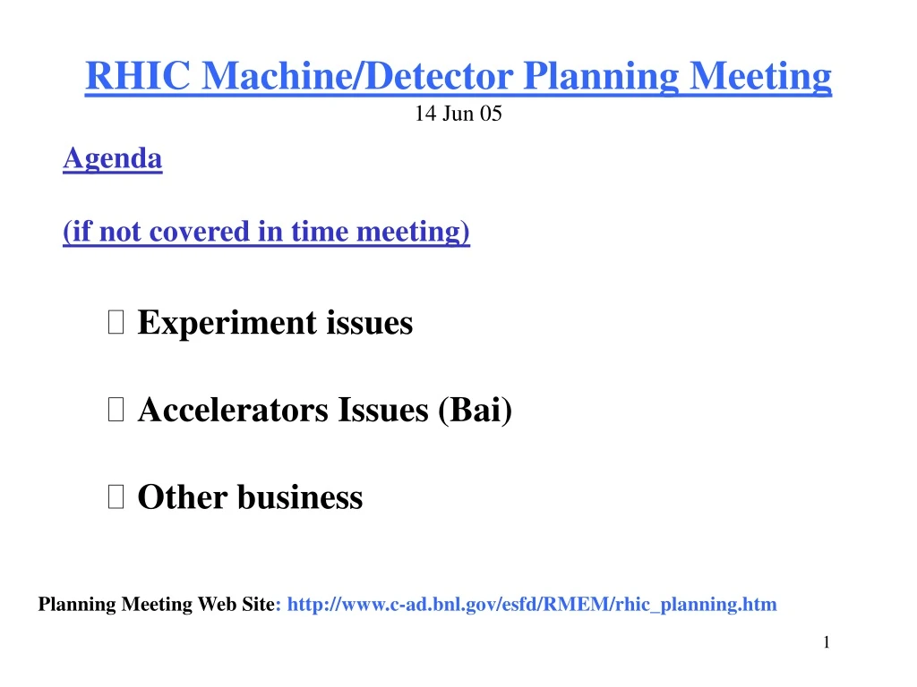 rhic machine detector planning meeting 14 jun 05