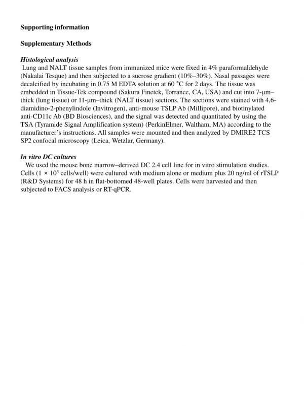 Supporting information Supplementary Methods Histological analysis