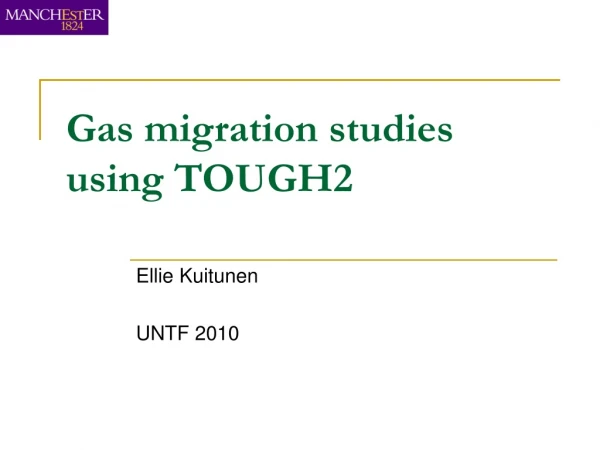 Gas migration studies using TOUGH2