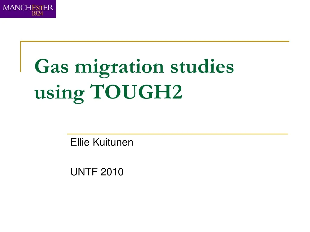 gas migration studies using tough2