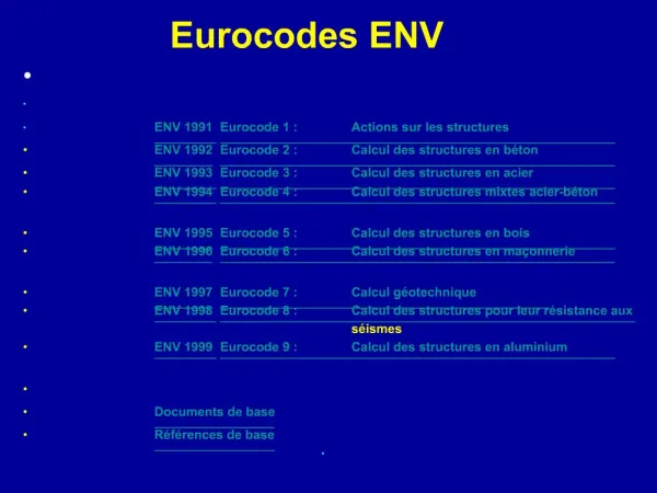 Eurocodes ENV