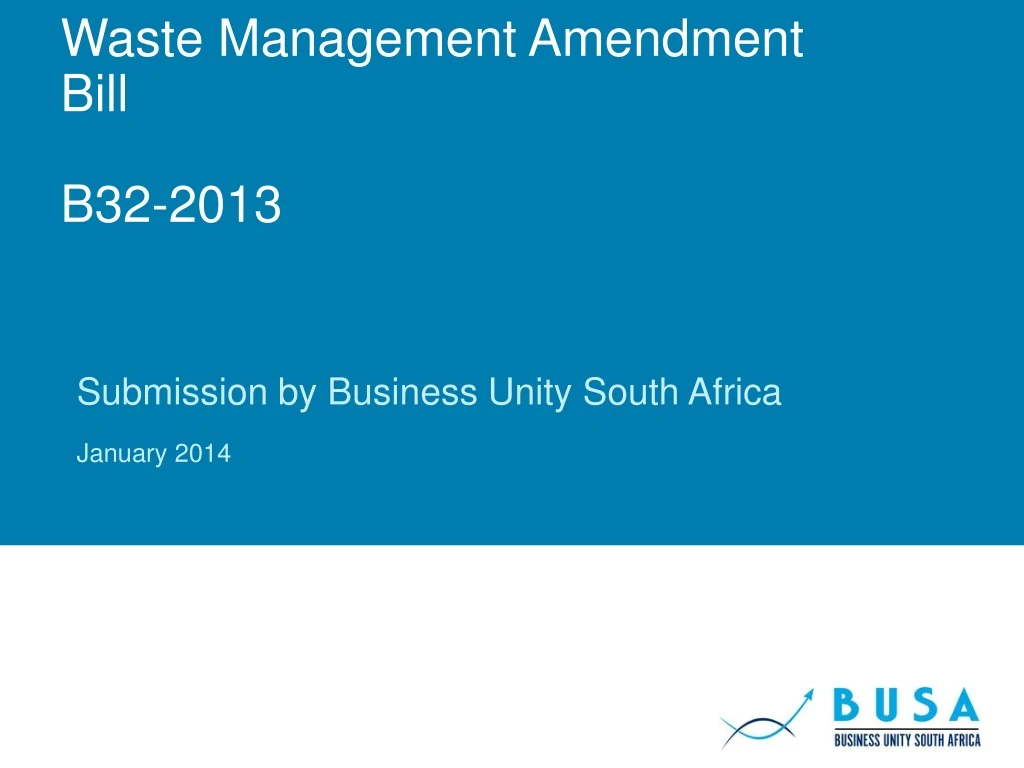waste management amendment bill b32 2013