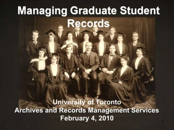 Managing Graduate Student Records