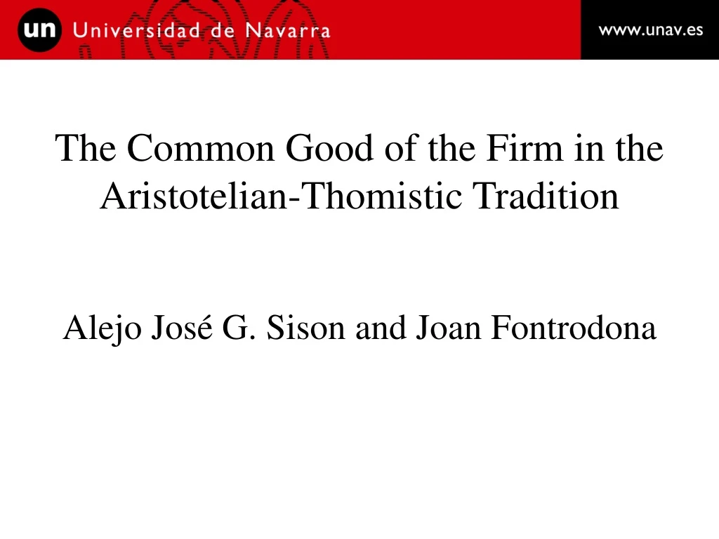 the common good of the firm in the aristotelian