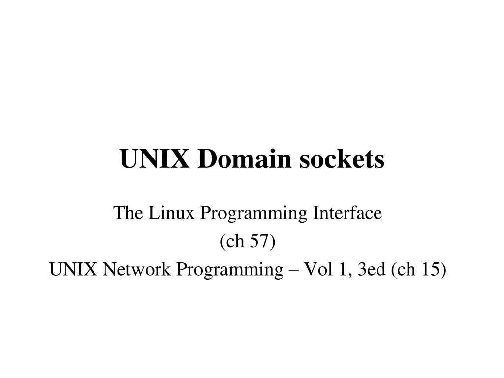 unix domain sockets