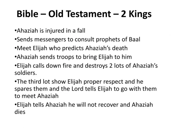 Bible – Old Testament – 2 Kings