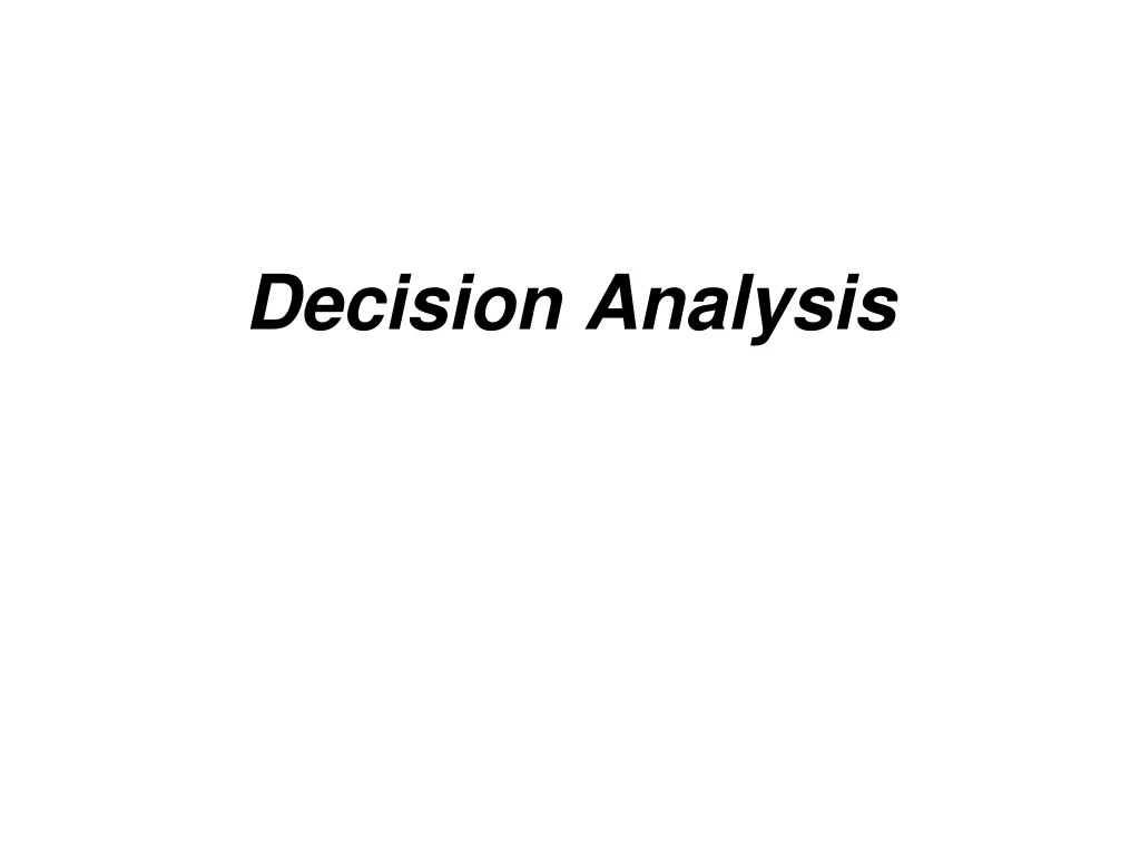 decision analysis