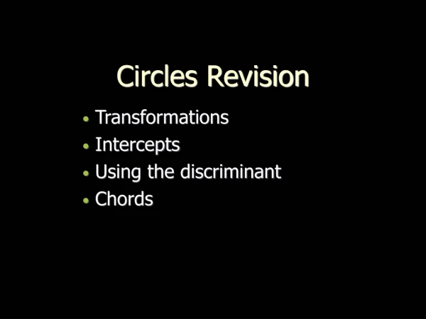 Circles Revision