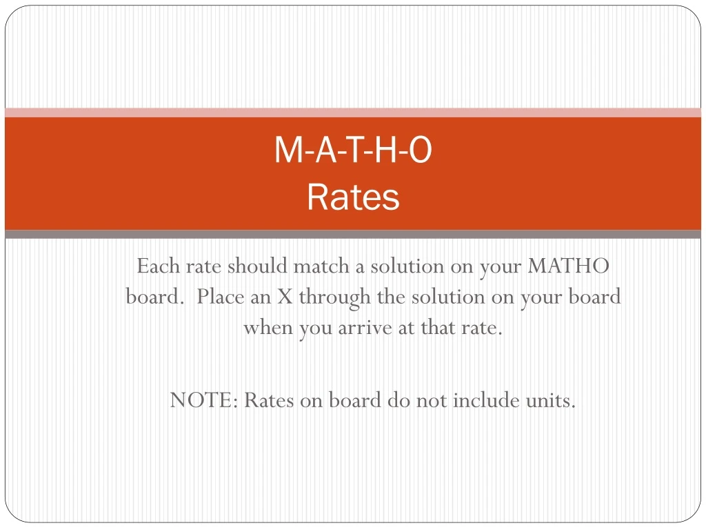 m a t h o rates