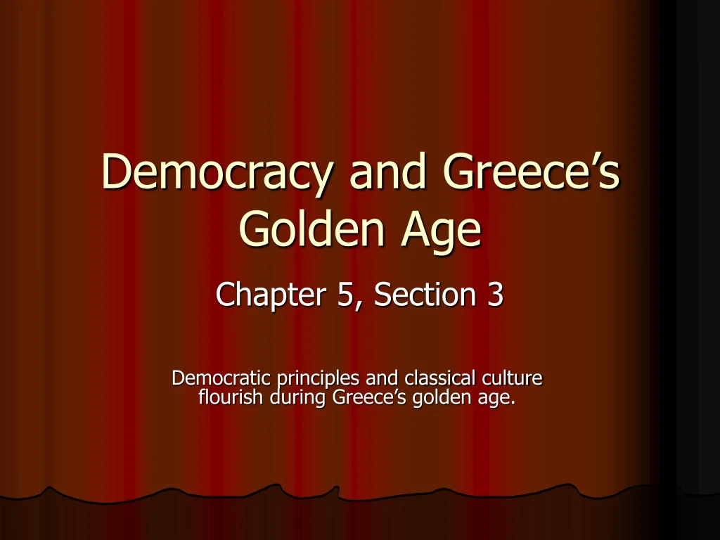 democracy and greece s golden age