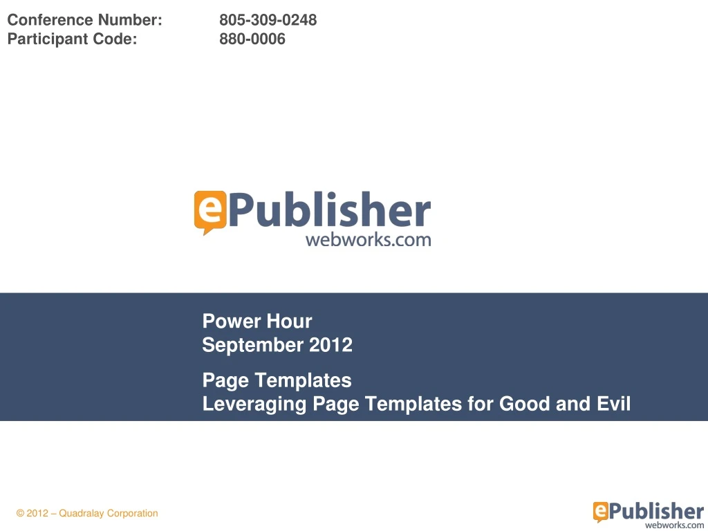 power hour september 2012 page templates leveraging page templates for good and evil