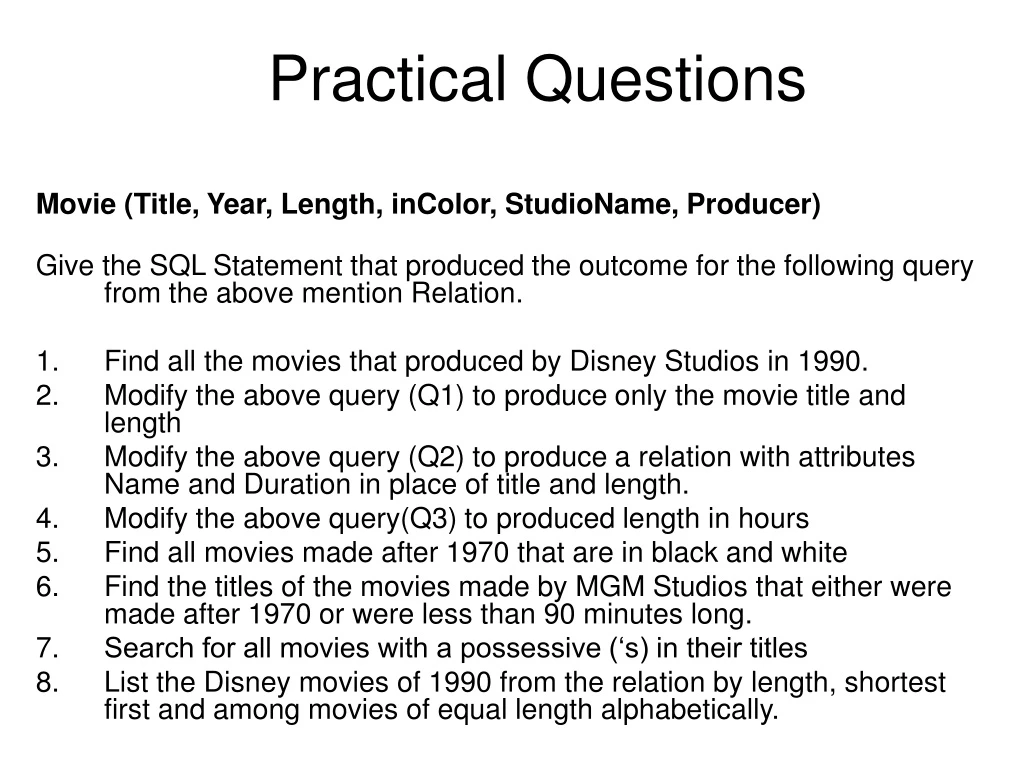 ms powerpoint presentation practical questions