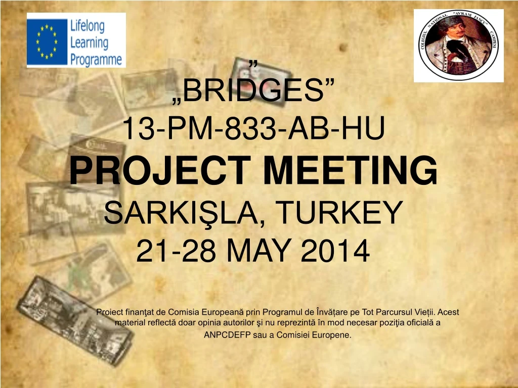 bridges 13 pm 833 ab hu project meeting sarki la turkey 21 28 may 2014