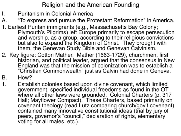 Religion and the American Founding